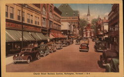 Church Street Business Section Burlington, VT Postcard Postcard Postcard