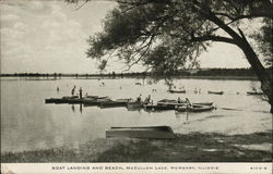 Boat Landing and Beach, McCullom Lake McHenry, IL Postcard Postcard Postcard