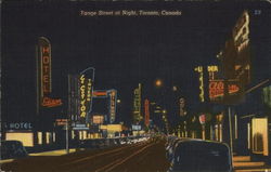 Yonge Street at Night Toronto, ON Canada Ontario Postcard Postcard Postcard