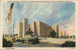 Varied Industries, Electrical and Communications Building at Texas Centennial Exposition Dallas, TX Postcard Postcard Postcard