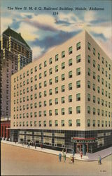 The New G.M. & O. Railroad Building Postcard