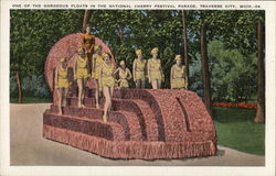 One of The Georgeous Floats in the National Cherry Festival Parade Postcard