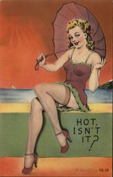 Woman in Short Dress, Stockings, Posing with Umbrella - Hot Isn't It? Woman in Short Dress, Stockings, Posing with Umbrella - Hot Isn't It?