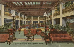 Lobby, Davenport Hotel Spokane, WA Postcard Postcard Postcard