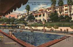 Beverly Hills Hotel and Bungalows California Postcard Postcard Postcard