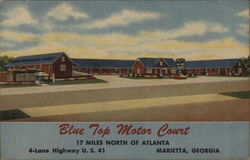 Blue Top Motor Court Postcard