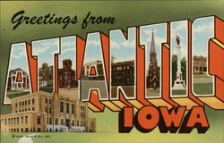 Greetings from Atlantic, Iowa Postcard