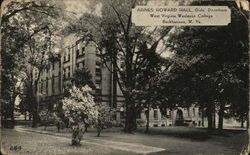 Agnes Howard Hall, Girls' Dormitory, West Virginia Wesleyan College Postcard