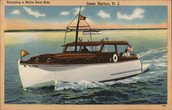 Enjoying a Motor Boat Ride Postcard