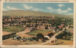 Bird's Eye View of Pocatello Idaho Postcard Postcard Postcard
