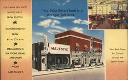 Majestic Hotel and Restaurant Lake Placid, NY Postcard Postcard Postcard