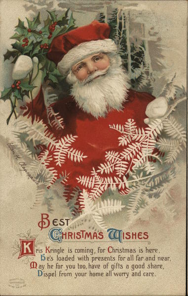 Best Christmas Wishes Ellen Clapsaddle Santa Claus