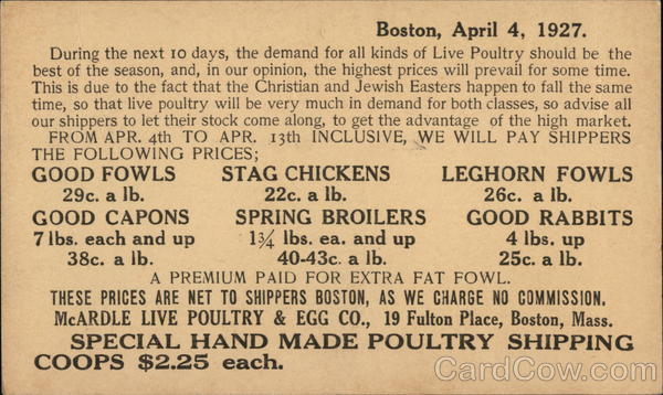 Print Ad - Boston, April 4, 1927 Advertising