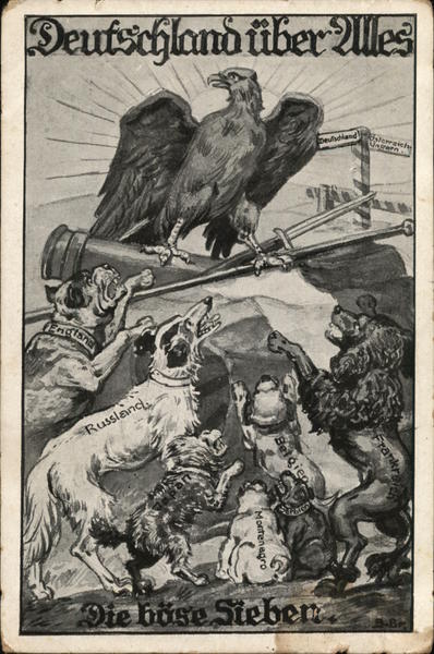 German Propaganda - Allies as Dogs World War I