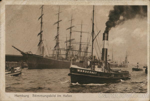 Atmosphere in Hamburg Harbor Boats, Ships