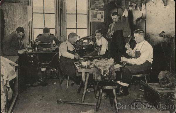 Tailors Men Working at Sewing Machines, Table
