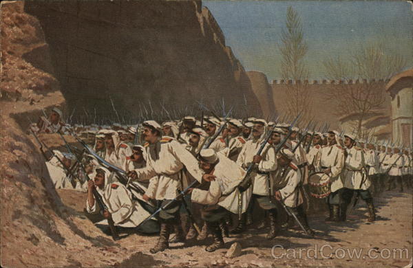 Large Group of Soldiers with Weapons Military