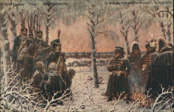 Soldiers and Prisoners in Snowy Wooded Area Military