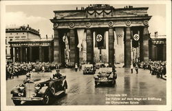 1938 Olympiad. The Fuhrer on the way to the opening of the Olympic games Postcard