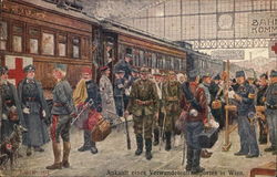 1915 Arrival of the wounded transport in Vienna Austria World War I Postcard Postcard