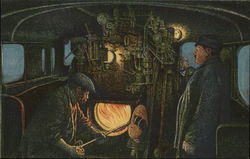 Balkanzug #2 German Fireman Stoking a Locomotive's Firebox Balkanzug #2 German Fireman Stoking a Locomotive's Firebox