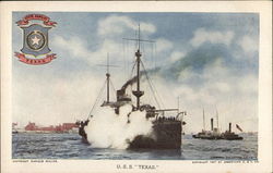Battle Ship in Water Near Harbor - U. S. S. "Texas" Battle Ship in Water Near Harbor - U. S. S. "Texas"