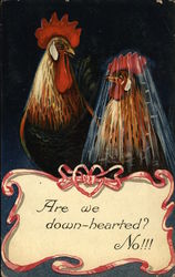 Are we down-hearted? No!!! Chickens Postcard Postcard
