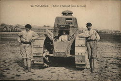 French Armored tank Postcard