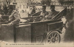 Le Prince de Serbie et le General Sarrail a Monastir World War I Postcard Postcard