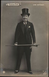 Smiling Person Wearing Top Hat and Suit Actors Postcard Postcard