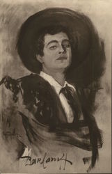 Man Wearing Broad-Brimmed Hat and Shirt with Tie Man Wearing Broad-Brimmed Hat and Shirt with Tie