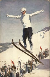 Skiing Postcard Postcard