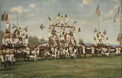 Men performing stunts Postcard