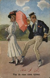 "No Rose without Thorns" Umbrellas & Parasols Postcard Postcard