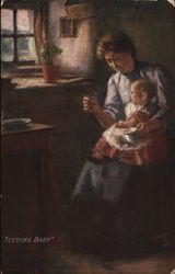 Seated Woman with Light-Haired Baby on Lap Postcard