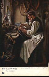 Seated Man Working on Saddle Seated Man Working on Saddle