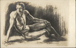 Nude man posed