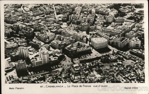 Aerial View of La Place de France Casablanca Morocco