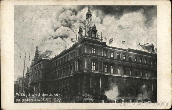 Fire at the Palace of Justice Vienna Austria