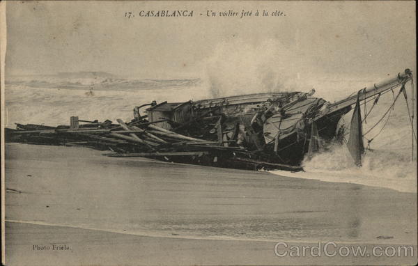 Shipwreck on the coast Casablanca Morocco Africa
