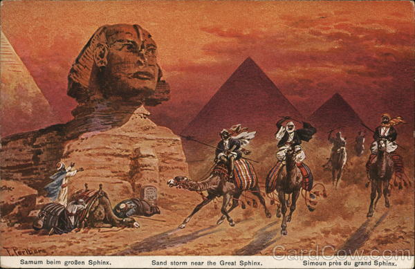 Sand Storm Near the Great Sphinx Giza Egypt Africa