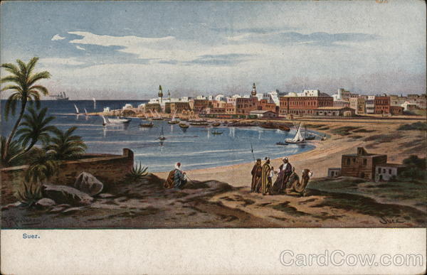 View of the City and Harbour Suez Egypt Africa