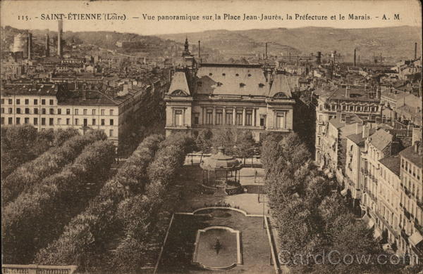 La Place Jean-Jaures, La Prefecture et Le Marais Saint-Etienne France