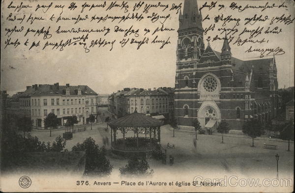 Place de l'Aurore et Eglise St. Norbert Antwerp Belgium