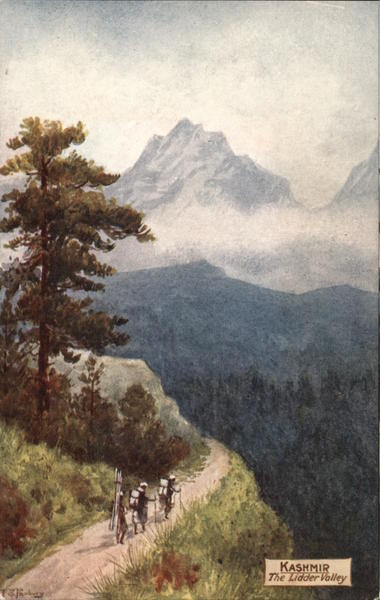 Mountaineers in the Lidder Valey Anantnag town Kashmir India