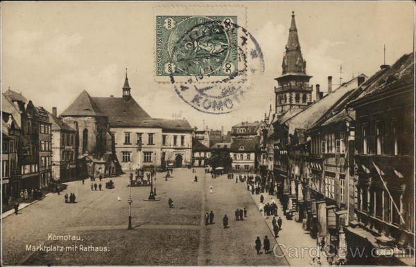 Marketplace with meeting house Komorau Czechoslovakia