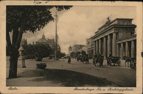 Brandenburger Tor and Reichstagsgebaude Berlin Germany