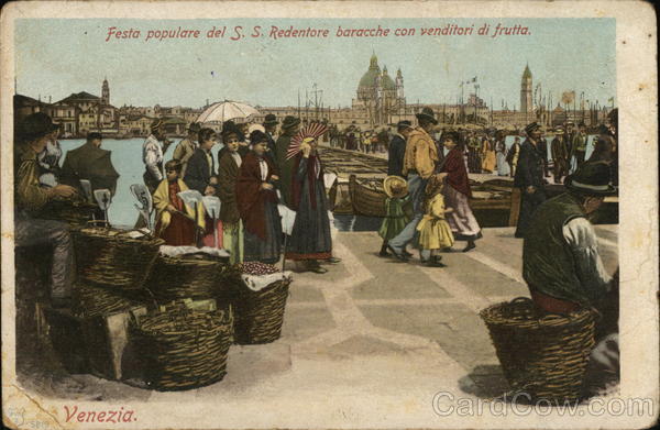 Festa Populare del S.S. Redentore Baracche con Venditori di Frutta Italy