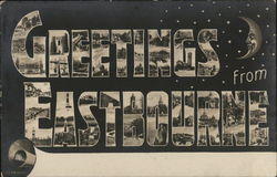 Greetings from Eastbourne England Sussex Postcard Postcard