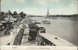 The Seine at Point-du-Jour Paris, France Postcard Postcard